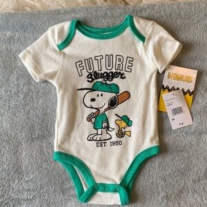Peanuts Snoopy Future Slugger Bodysuit - White and Green